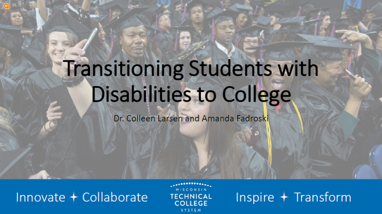 Transitioning Students with Disabilities to College with graduating students in caps and gowns